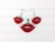 red kisses jewelry set, red kiss jewelry, red lips jewelry, jewelry set