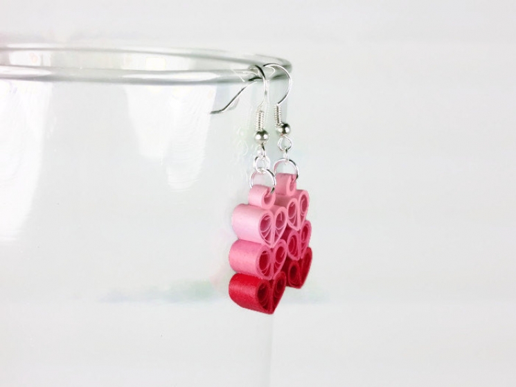cascading hearts, valentines day earrings, valentines day gift, gift for her
