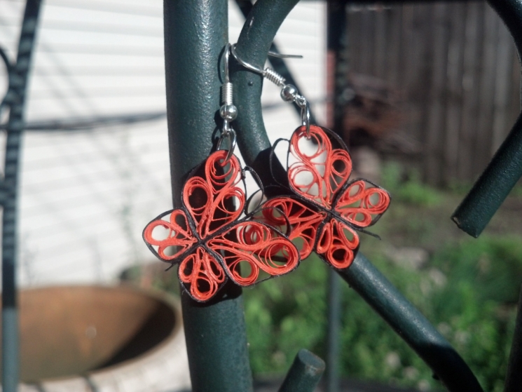 eco friendly paper jewelry, paper quilling earrings, earrings for girls
