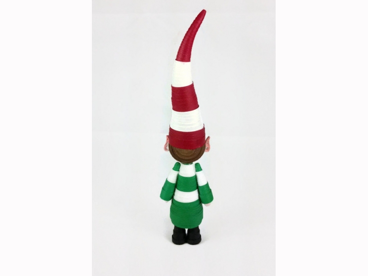 red and green, quilling elf, quilled elf, cute elf figurine, paper ornament