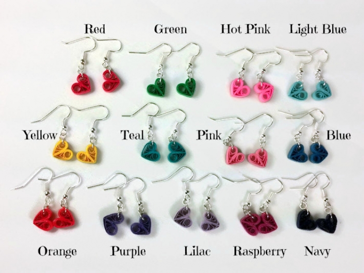 , different color choices, minimalist earrings, paper earrings, gift for her