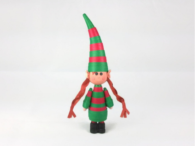 girl elf ornament, elf girl ornament, handmade elf ornament, handmade Christmas