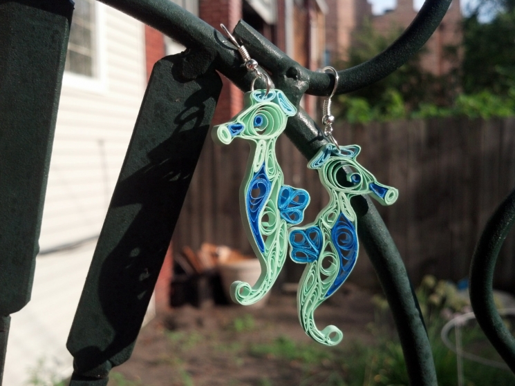 animal earrings, sea creatures, whimsical jewelry, unique jewelry, long earrings