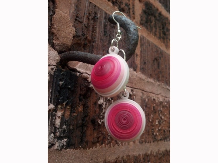 eco friendly earrings, paper quilling earrings, dome earring, paper dome earring