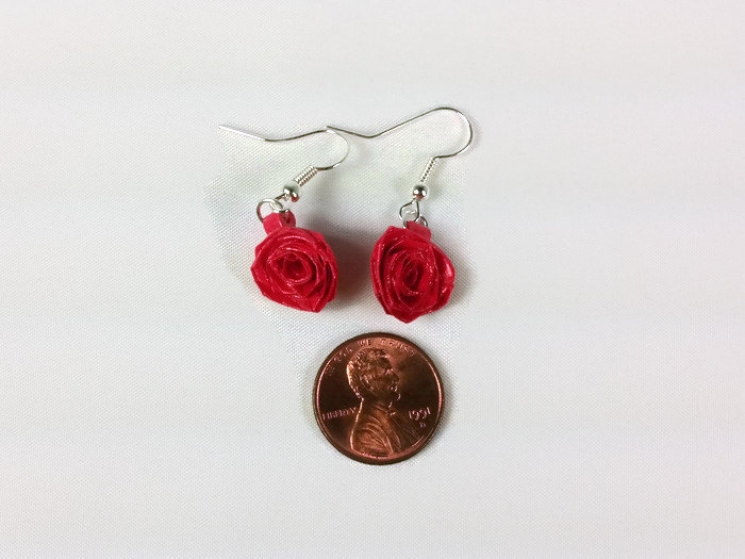 flower earrings, flower drop earrings, flower dangle earrings, paper jewelry