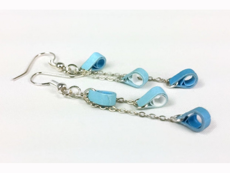 blue drop earrings, blue tears earrings, blue tear drop earrings, silver chain