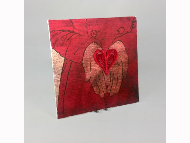 paper quilling heart, paper heart, love sign, love print, love art, romantic art