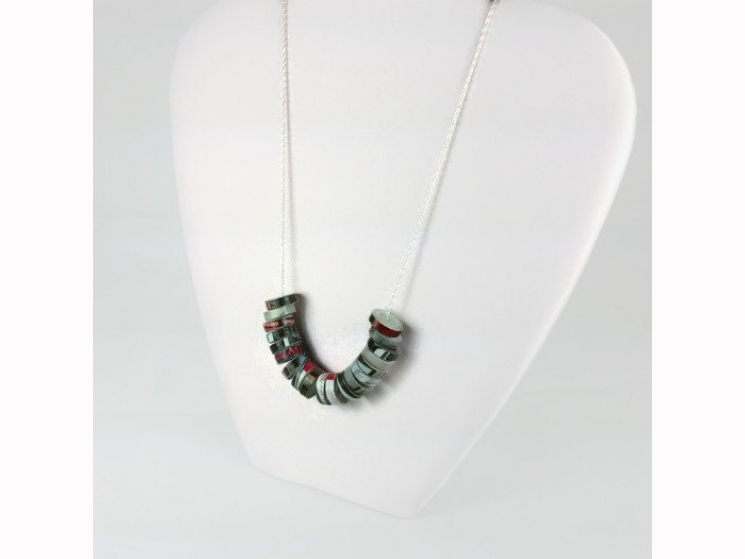 recycled necklace, eco jewelry, eco chic necklace, upcycled necklace, upcycling