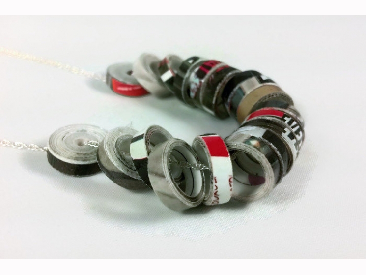 magazine necklace, eco chic jewelry, sustainable jewelry, ethical jewelry