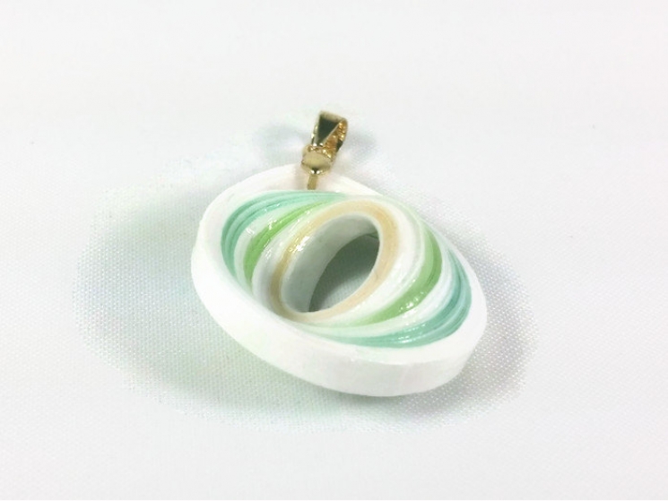 paper jewelry, small pendant, round pendant, white pendant, minimalist jewelry