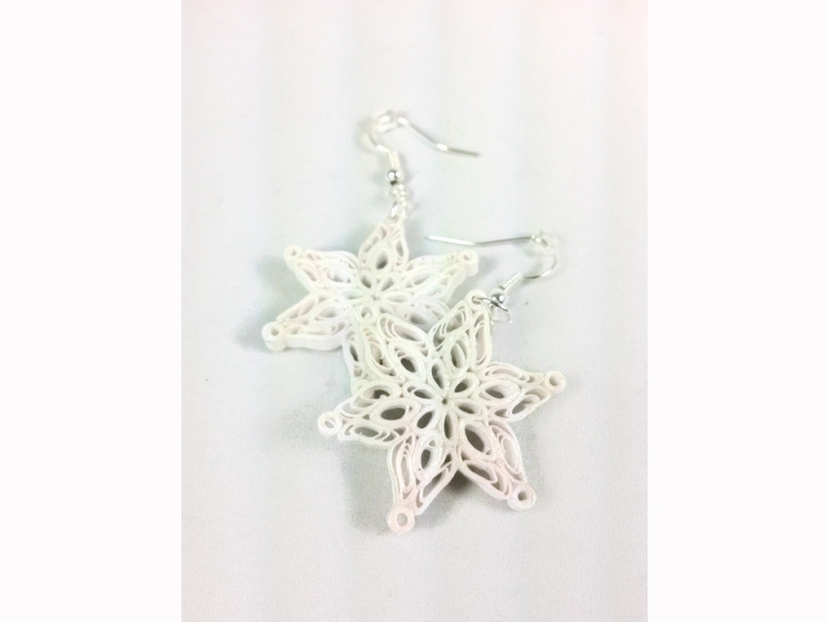 quilled snowflake earrings, Christmas earrings, paper quilling earrings