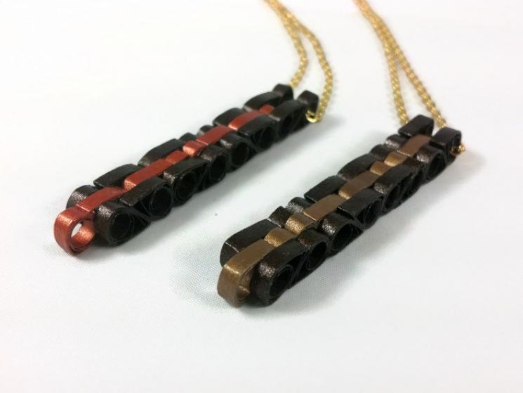 unisex necklace, long bar pendant, thick pendant, chunky pendant, vertical bar