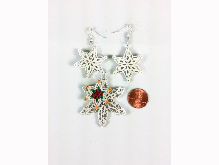 handmade Christmas jewelry, handmade Christmas gift, poinsettia necklace