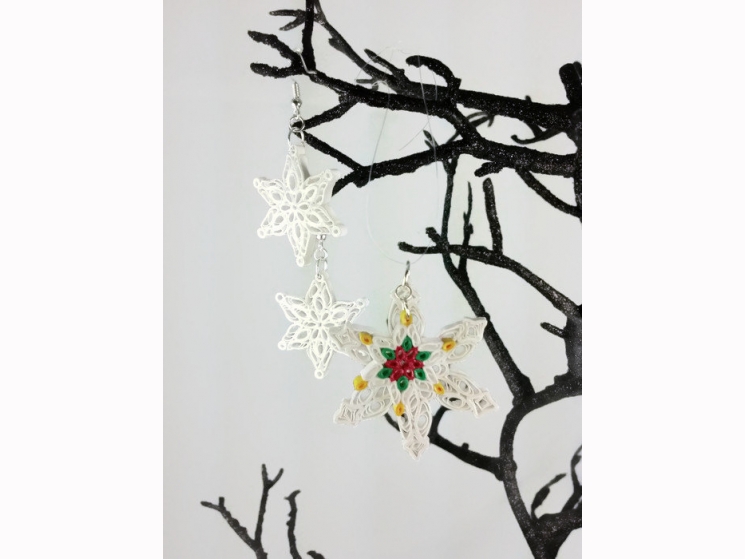 snowflake pendant, Christmas jewelry set, Christmas snowflakes, frozen jewelry