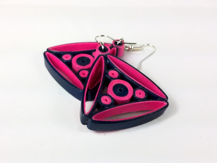 Gods eye earrings, third eye earrings, paper quilling earrings, paper earrings