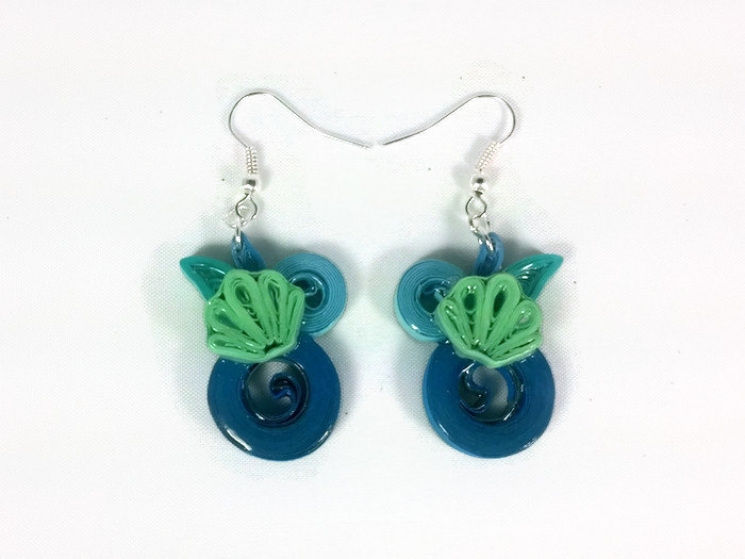 nautical earrings, resort jewelry, yacht club fashion, sea shell earrings