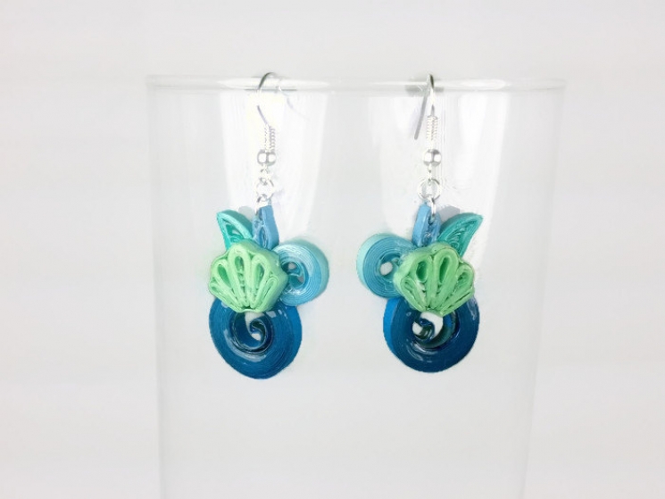 sea shell jewelry, sea green, ocean jewelry, summer earrings, summer jewelry