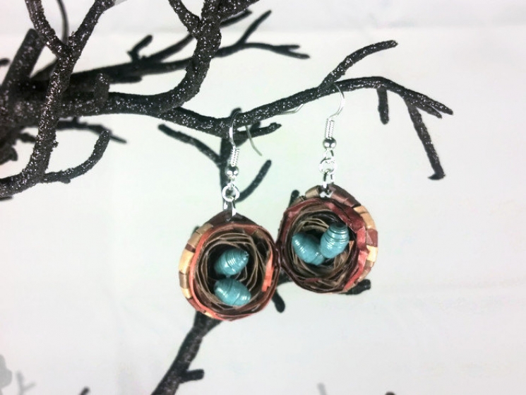 new mother gift, mother gift, paper quilling earrings, nest earrings