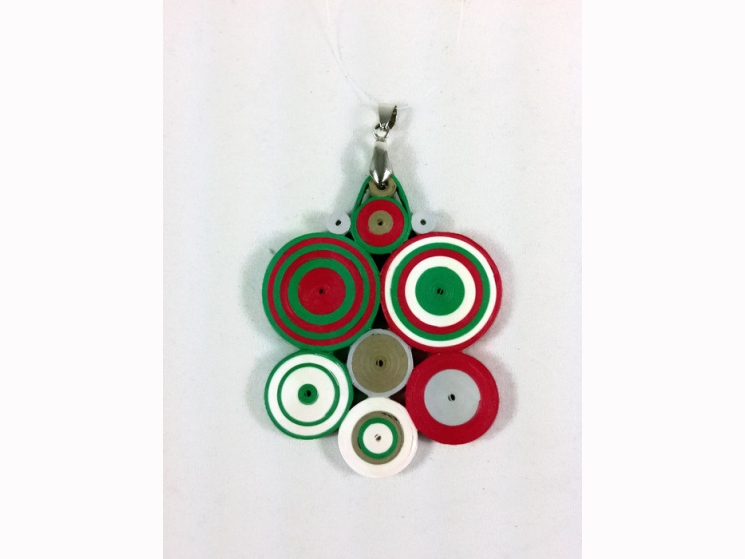 Christmas necklace, quilling Christmas pendant, paper quilling jewelry