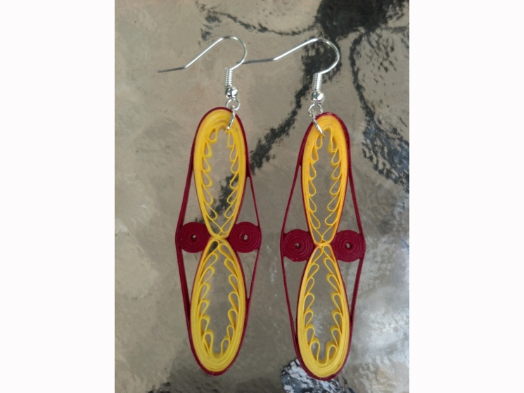 handmade tribal earrings, handmade paper earrings, handmade jewelry