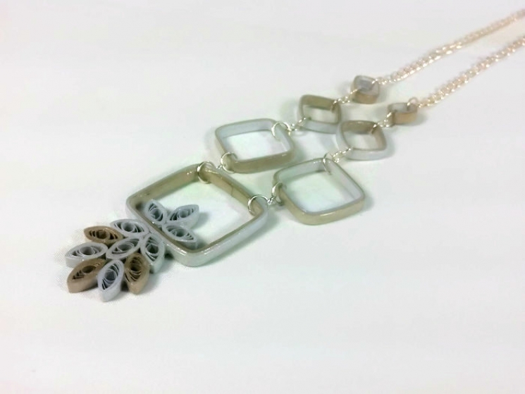 mod jewelry, modern jewelry, mod necklace, geometric necklace, square necklace