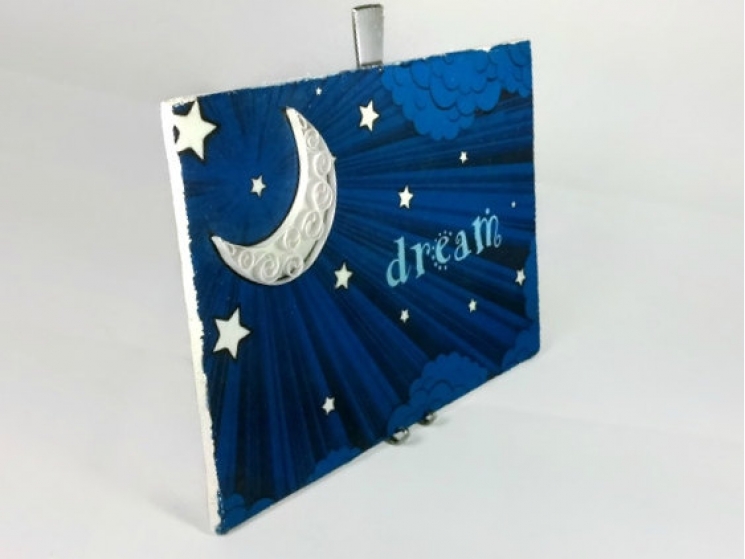 dream print, dream wall art, paper quilling art, moon art print, dream print