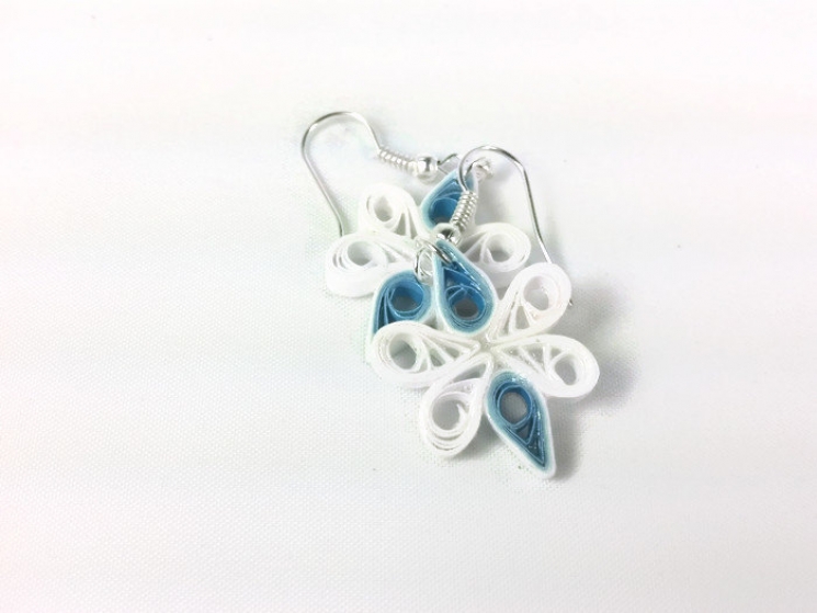 bride earrings, quilled earrings, bridesmaid jewelry, wedding jewelry, for bride