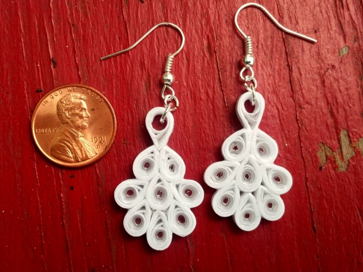 bright white earrings, lightweight earrings, elegant earrings, different earring