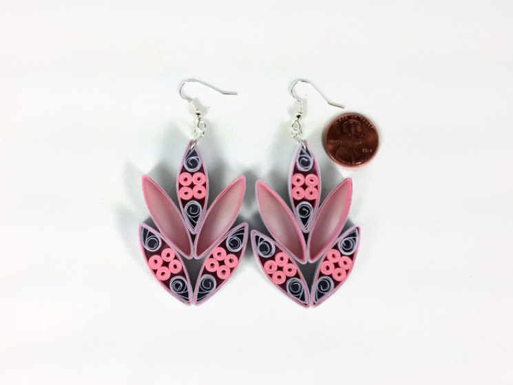 intricate earrings, extra large earrings, floral earrings, abstract flower