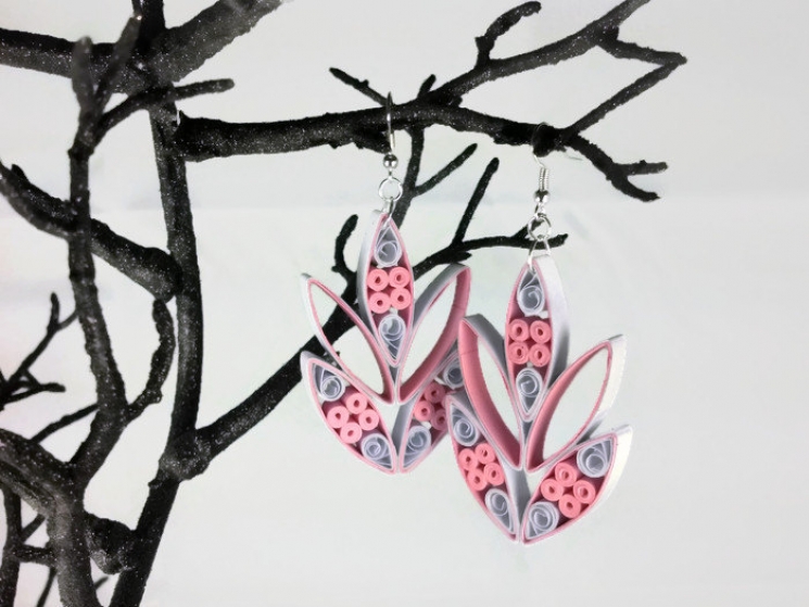 purple statement earrings, handmade earrings, elegant earrings, eco friendly
