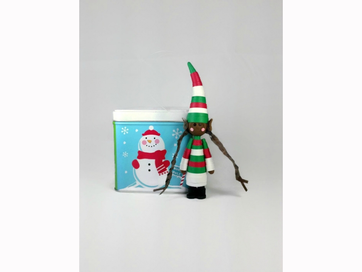 elf figurine, Christmas elf decoration, cute Christmas ornament, Christmas decor