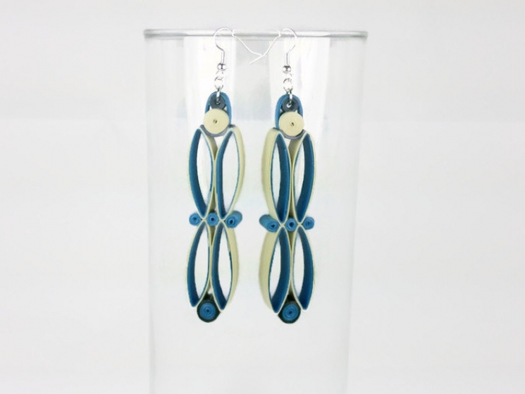 extra long earrings, paper earrings, paper quilling jewelry, statement jewelry