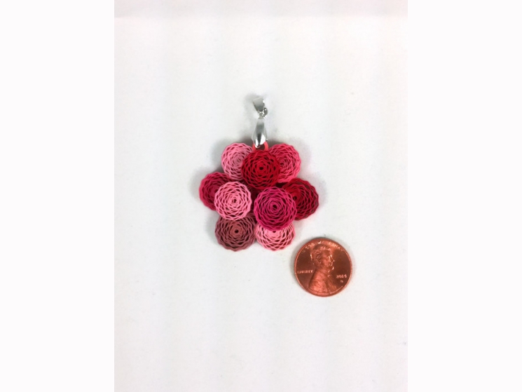 handmade jewelry, dahlia pendant, pink dahlia, red dahlia, dahlia flower jewelry