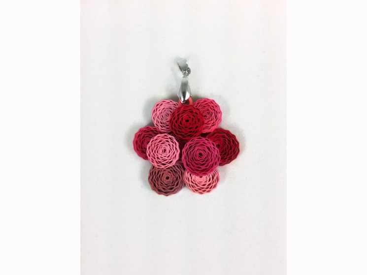 peony flower pendant, paper quilling peony, paper quilling pendant, color choice