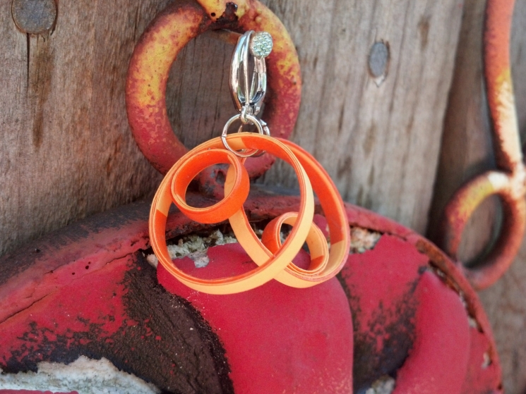 paper quilled earrings, paper quilled jewelry, orange earrings, hoop earrings