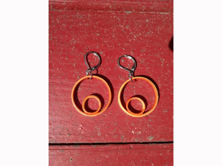 paper hoop earrings, handmade hoop earrings, handmade paper jewelry