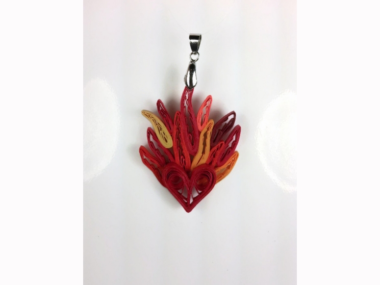 paper anniversary gift, 1st anniversary, heart with flames, handmade gift