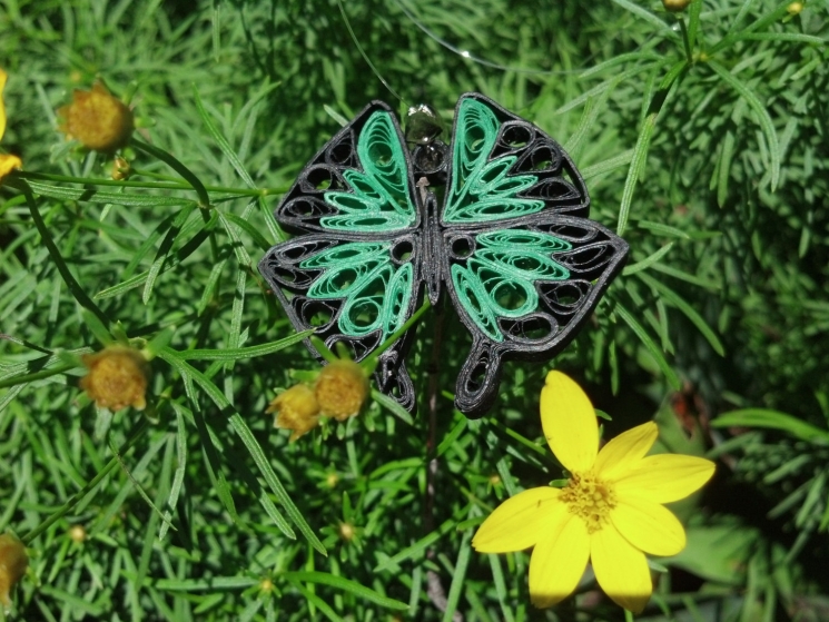 butterfly pendant necklace, butterfly necklace pendant, paper jewelry, for her