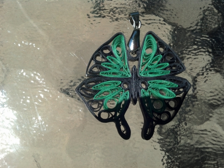 paper butterfly, emerald green, green and black, black and green, for women