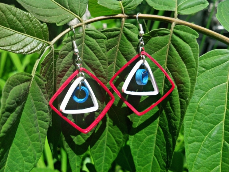 paper quilled earrings, American earrings, geometric earrings, art deco earrings