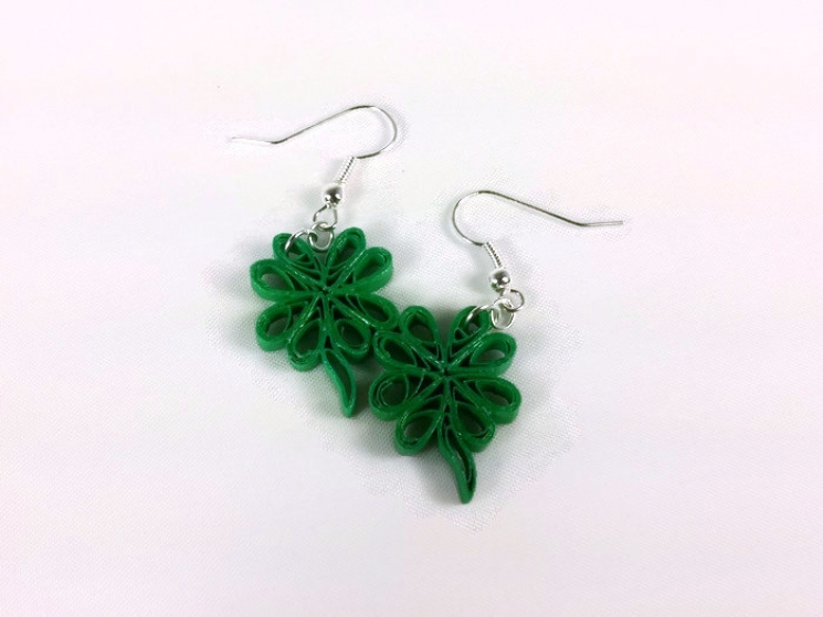 shamrock earrings, four leaf clover jewelry, St. Patricks Day earrings, cute