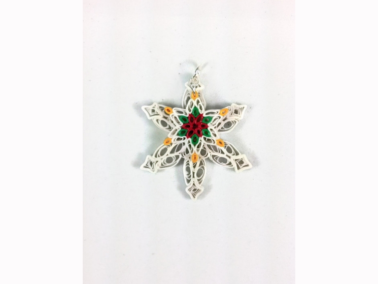 paper quilling snowflake pendant, Christmas snowflake pendant, quilled snowflake