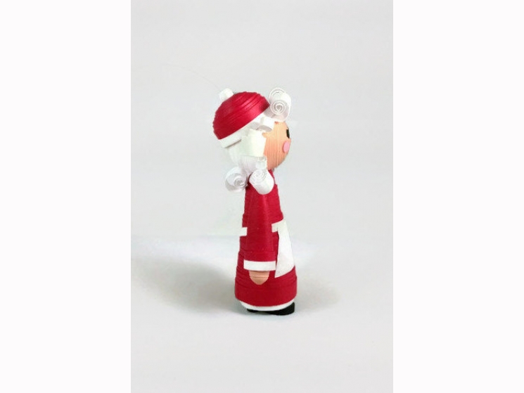 handmade ornament, handmade Mrs Claus, lightweight ornament, paper ornament