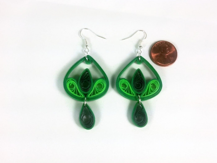 forest green, dark green, eco friendly earrings, bohemian earrings, handmade