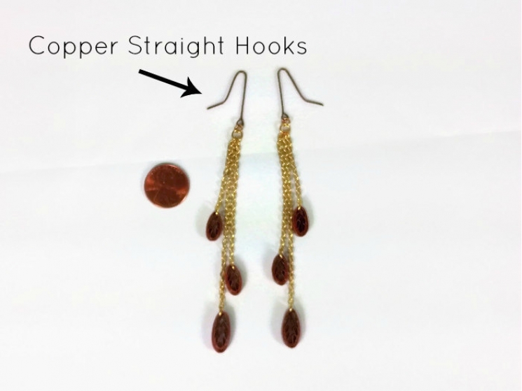 gold and copper, copper and gold, leaves earrings, leaves jewelry, leaf jewelry