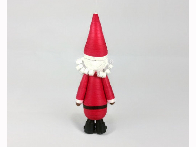 handmade ornament, paper quilling Santa, quilled Santa Claus, quilling Christmas