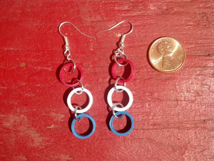 red white and blue dangle, red white and blue jewelry, american girl