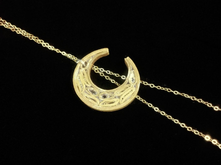 Stevie Nicks moon, Stevie Nicks necklace, paper quilled jewelry, quill necklace