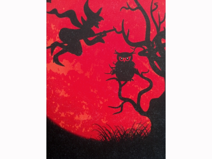 spooky art, spooky decor, Halloween moon, handmade art, handmade Halloween