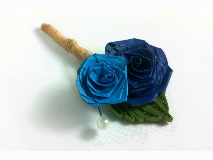 rose buttonhole, double roses boutonniere, wedding boutonniere, eco chic